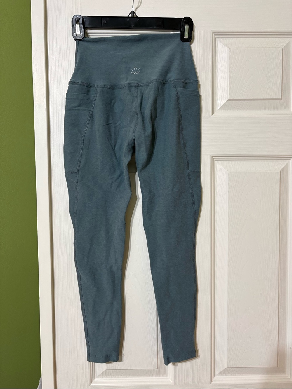 7/8 length high waisted leggings - Slate Blue